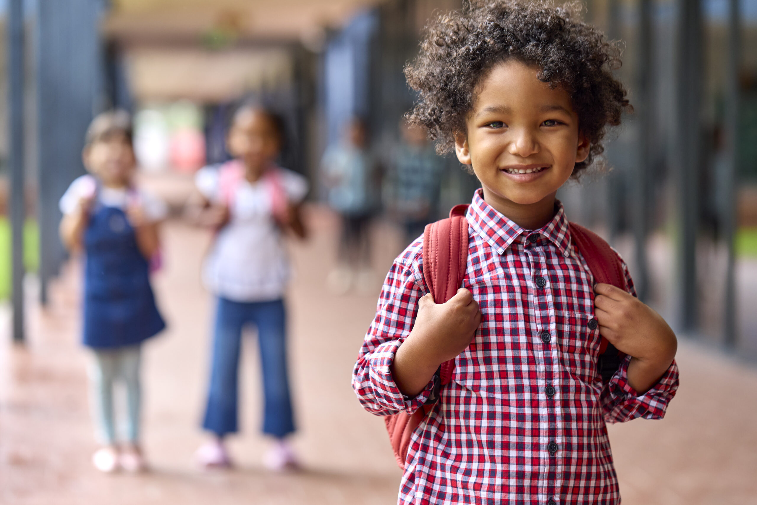 Smiling preschool student